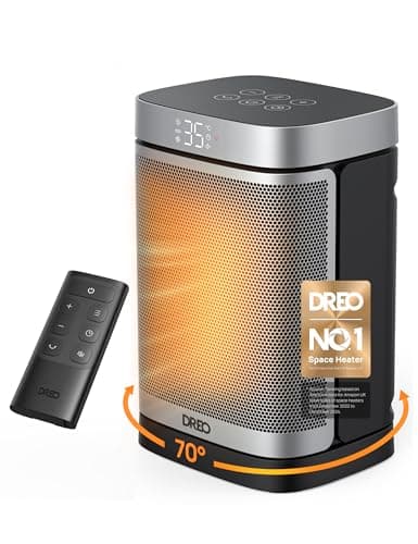 Image of Dreo Electric Space Heater, 70° Oscillating Portable Heaters for Home, 1500W PTC Ceramic Heater with Thermostat, Remote Control, 3-Mode 3-Speed, 1-12H Timer, Overheat & Tip-Over Protection, ECO-Mode