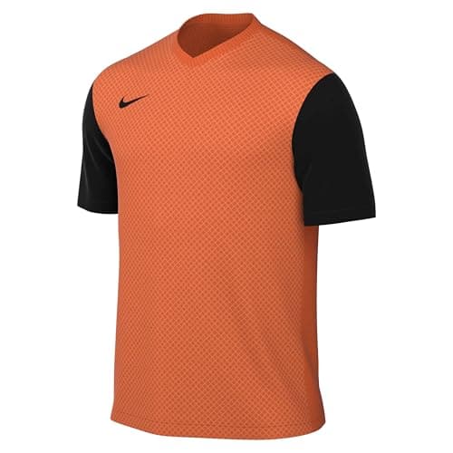 Image of NIKE DH8035-819 M NK DF Tiempo PREM II JSY SS T-Shirt Men's Safety Orange/Black/Black Size XXL