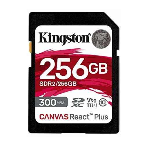 Image of Kingston Canvas React Plus 256GB SDXC Memory Card UHS-II 300R/260W U3 V90 for Full HD/4K/8K - SDR2/256GB