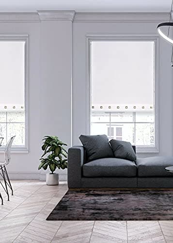 Image of Lister Cartwright Square Eyelet Roller Blinds Easy Fit Child Safety Fixing Inc, White 120X165CM