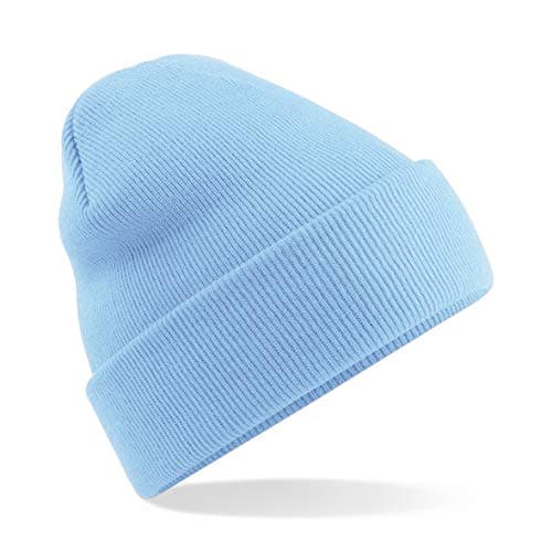 Image of MKR Beanie Hat Men’s Women’s Unisex Warm Soft Knit Cuffed Winter Hat - Sky Blue