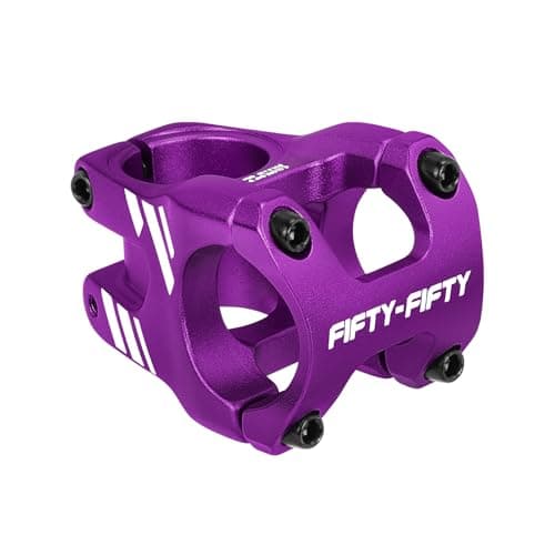 Image of FIFTY-FIFTY Mountain Bike Stem, Aluminum Alloy Short MTB Stem, Suitable for 1-1/8 Steer Tube 31.8mm Bicycle Handlebar, Fits for All Mountain, Endure, Downhill, Freeride (35mm, Purple)