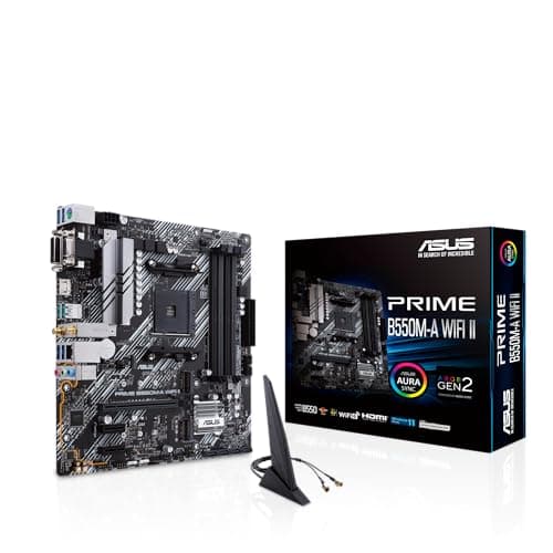Image of ASUS PRIME B550M-A WIFI II, AMD B550, AM4, Micro ATX, 4 DDR4, VGA, DVI, HDMI, Wi-Fi, PCIe4, 2x M.2