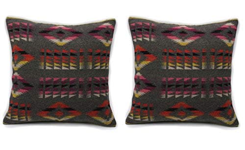 Image of Ruth&Boaz Inka Pattern Square Decor Pillow Case Cushion Cover (18"x18",T-Grey-B Set of 2)