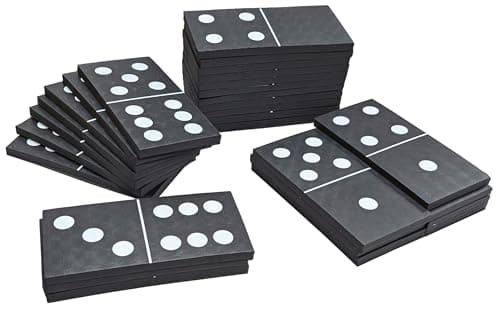 Image of Giant Dominoes Set - Jumbo EVA Foam Dominoes Garden Game for Kids & Adults - Indoor & Outdoor Fun - Durable & Lightweight - Includes 28 Large Domino Pieces - Wedding, Party & Event Family Fun Games