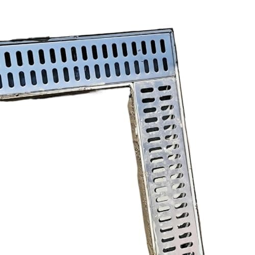 Image of Stainless Steel Channel Drain, Stainless Steel Resin Drain Grate For Trench Concrete Floor Outdoor(2 Pcs,60X10X6Cm(23 5/8 X 4 X 2 3/8In))