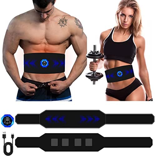 Image of HDAKDDHG ABS Trainer Muscle Stimulator, EMS Muscle Stimulator, ABS Toning Belt for Men & Women, Abdominal Trainer Fitness Workout Equipmen, No Need Gel Pads, USB Rechargeable (6 Modes 19 Levels)