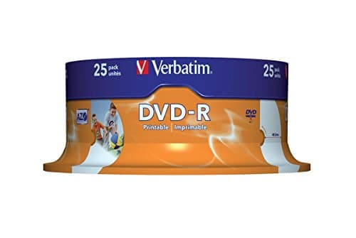 Image of Verbatim DVD-R AZO 4.7 GB - 16x Burning Speed, Printable, 25 Pack Spindle