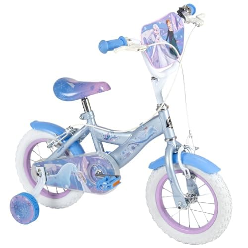 Image of Huffy Disney Frozen 12" Kid’s Bike, aged 3-5 years, Dual Calliper Brakes, Removable Stabilisers, Adjustable Seat, Blue