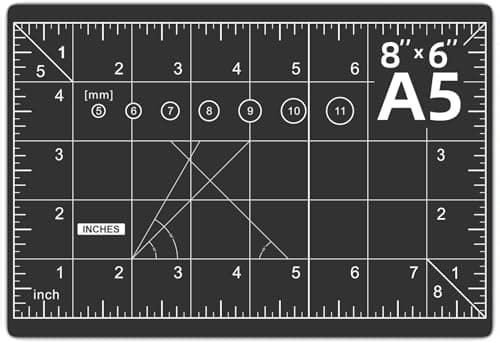 Image of DIYSELF A5 Cutting Mat 8"x6", Self Healing Cutting Mats for Crafts, Sewing, Fabric, Double-Sided Desk Craft Mat for Quilting and Scrapbooking