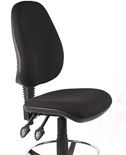Image of Seating Works HIGH BACK BLACK DRAUGHTSMAN OFFICE HIGH COUNTER CHAIR (BLACK)