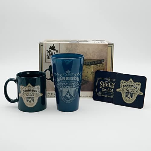 Image of Peaky Blinders The Garrison Mug, 400ml Glass & 2 Coasters Collectable Gift Box