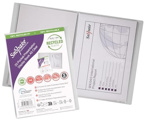 Image of Snopake A5 Presentation Display Book 20 Pockets – Clear, Pack of 1
