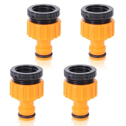 Image of 4Pack Hose Tap Connector, 2in1 Universal Tap Connector for Hose Pipe Plastic 3/4" and 1/2" Tap Hose Connectors Graden Kitchen Hose Pipe Threaded Faucet Adapter