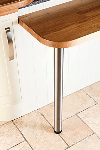 Image of Rothley Premium Adjustable Table Leg / Breakfast Bar / Worktop 870mm x 60mm, Silver,black