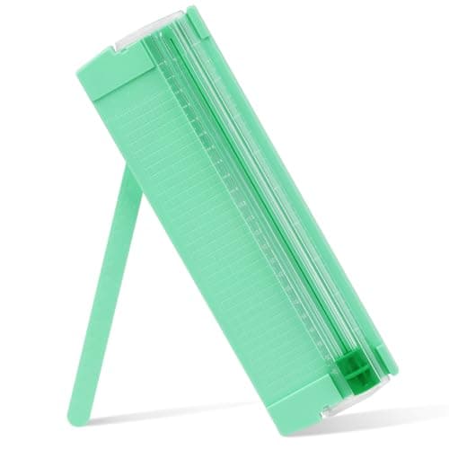 Image of Mini Paper Cutter,Paper Trimmer Guillotine A4 A5 with Automatic Security Safeguard for Paper Label Card, Craft Paper and Photos (Green)