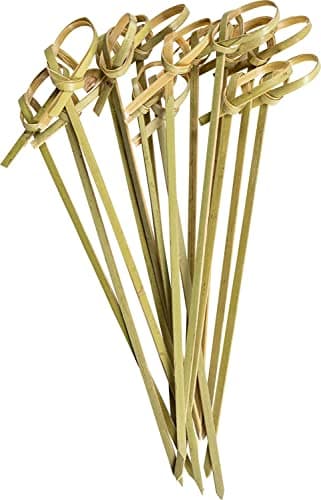 Image of [300 Count] Bamboo Knot Picks - 4.75 Inch Appetizer, Sandwich, & Cocktail Drinks Skewer Toothpicks