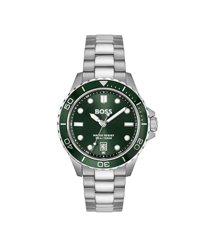 Image of BOSS Three Hand Quartz Movement Watch for Men TROPER Sport Collection with Silver Stainless Steel Bracelet - 1514294