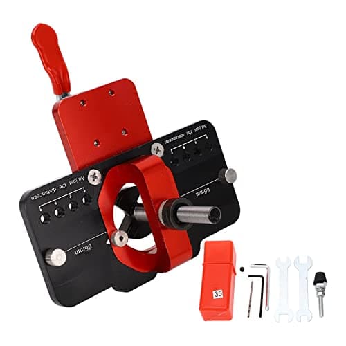Image of Concealed Hinge Jig, Kreg Concealed Hinge Jig Easy Drill Guide Kit, Veiko Kitchen Door Hinge Jig Dust with Carbon Steel Drill Bits for Woodworking Cabinets Furniture Doors
