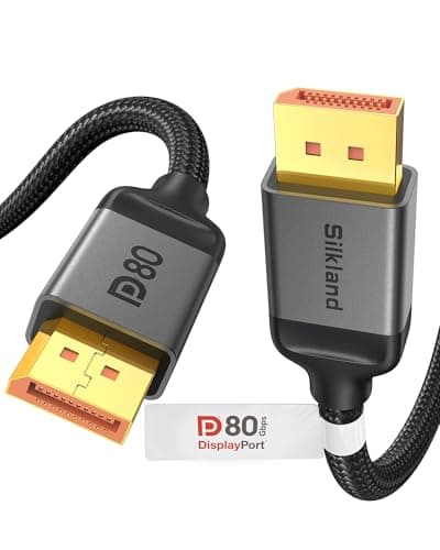 Image of Silkland 80Gbps DisplayPort Cable 2.1 0.5M [VESA Certified], [8K@240Hz, 4K@960Hz 480Hz 360Hz 240Hz] DP Cable, HDR HDCP DSC 1.2a Display Port Compatible FreeSync G-Sync Graphics Cards 5090 7900XTX
