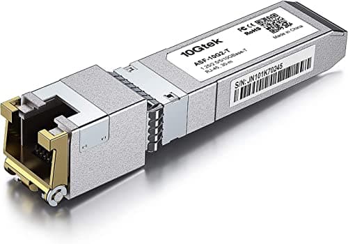 Image of 10Gtek 1.25/2.5/5/10GBase-T SFP+ RJ-45 CAT.6a Copper Transceiver, up to 30 meters, Compatible with Cisco SFP-10G-T-S, Ubiquiti UniFi UF-RJ45-10G, Fortinet, Netgear, D-Link and More