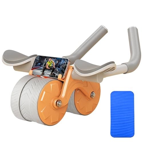 Image of Ab Roller Wheel for Abdominal & Core Strength Training, Ab Wheel Roller with Knee Pad for Abs Workout, Beginners, and Advanced Abdominal Core Strength Training (Yellow) (Yellow)