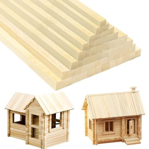 Image of DOITEM 35 Pcs Natural Wooden Square Dowel Sticks - 10mm x 10mm x 30cm/12 Inches - Extra Long Unfinished Strong Wood Lollypop & Craft Stick - Rods for Art, DIY Projects & Woodcraft