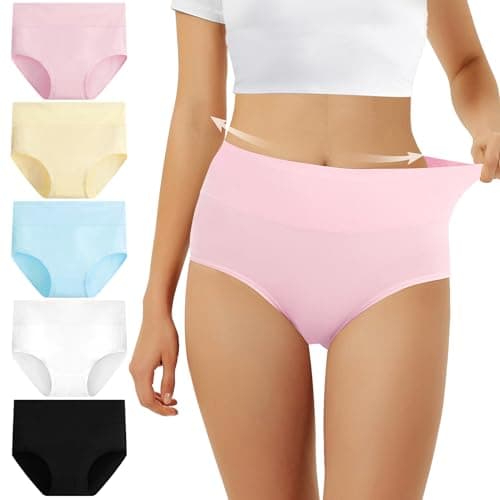 Image of FALARY Women's Knickers High Rise Cotton Pack of 5