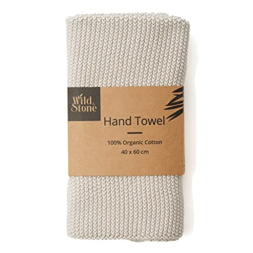 Image of Wild & Stone | Organic Cotton Hand Towel Kitchen Towel | Perfect For Around The Home | Eco Hand Towels (Beach Sand)