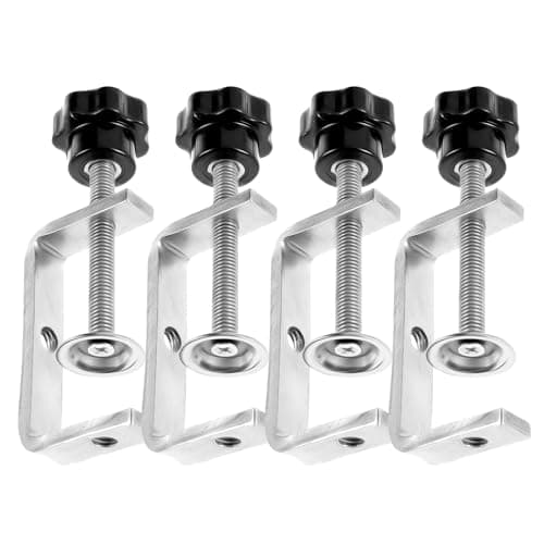 Image of TOTSUN 4 PCS C Clamps Stainless Steel Adjustable 10-60mm Small C-Clamps Joiner Clamp Fastener Woodworking for Construction Works Handmade Tools