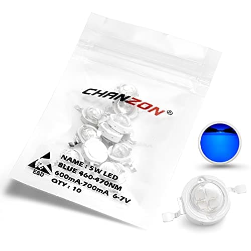 Image of CHANZON 10 pcs High Power Led Chip 5W Blue (600mA - 700mA / DC 6V - 7V / 5 Watt) Super Bright Intensity SMD COB Light Emitter Components Diode 5 W Bulb Lamp Beads DIY Lighting
