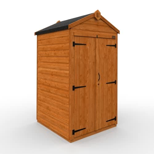 Image of TigerFlex Shiplap Apex Double Door Windowless Wooden Garden Shed 4 x 4 ft