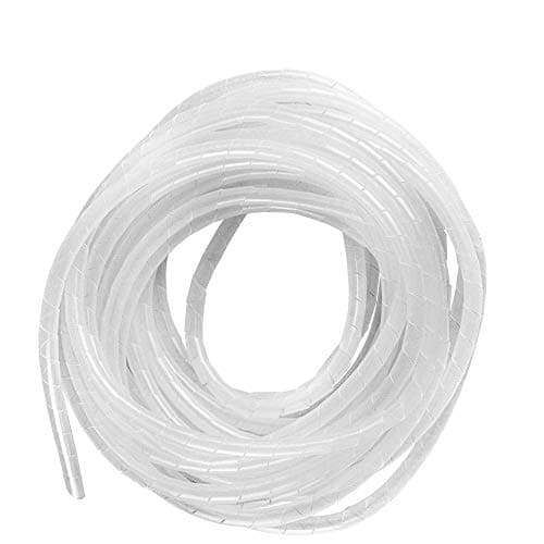 Image of GTIWUNG 4mm x 25m Cable Tidy Wrap Cable Management System Cutable Flexible Cable Tidy Tube Spiral Cable Tidy Sleeves for TV Wire Computer Cable on Home or Office, Transparent