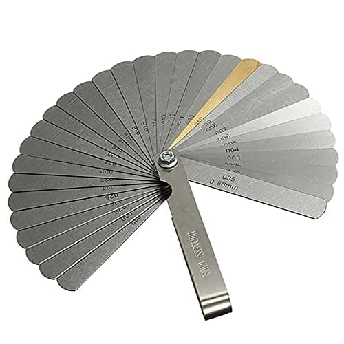 Image of Feeler Gauge Set,32 Blades Steel Feeler Gauges Spark Plug Gap Tool Dual Marked Metric and Imperial Gap Measuring Tool