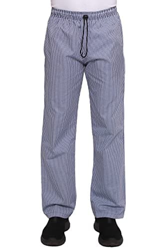 Image of Mirabella Health & Beauty Unisex Thyme Chef's Trousers Blue Check M