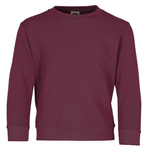 Image of Fruit of the Loom Kids Unisex Classic 80/20 Set-In Sweatshirt (5-6) (Burgundy)