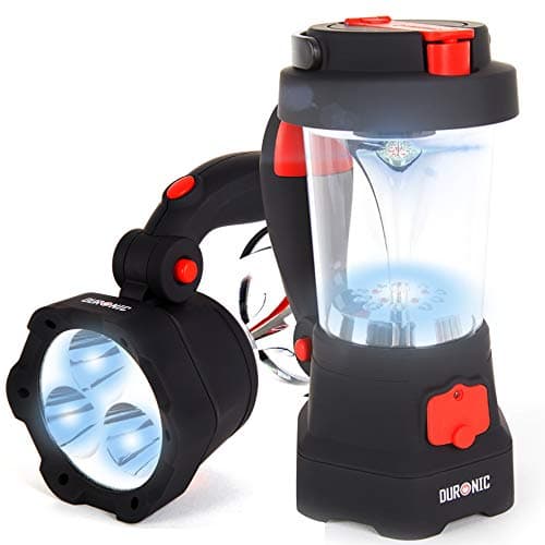Image of Duronic Camping Lantern Rechargeable LED Camping Light Hurricane, 5W Wind Up Flashlight Torch Lanterns for Hiking, Wind-up Emergency Light with 3 Light Modes for Outdoor Activities