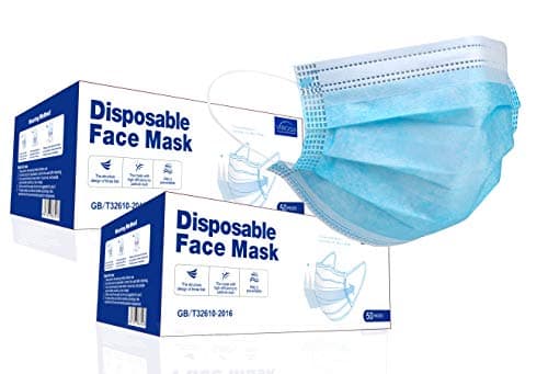 Image of VIROSA Extra VALUE 3 Layer Face Masks | PACK of 100 | Comfortable, Protective and Suitable For Sensitive Skin – Blue