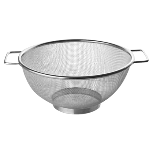 Image of Fackelmann Wire 26cm Colander, Stainless Steel, Fine Mesh Sieve, for Straining, Drainer with Sturdy base & Two Handles, Twin Handle Free standing Rice & Flour Sifter, Pasta Noodle & Vegetable Strainer