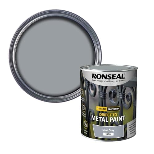 Image of Ronseal Direct to Metal Paint Steel Grey Satin 750ml