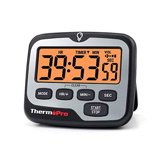 Image of ThermoPro TM01 Kitchen Timer Digital Cooking Timer with Large LCD Display Volume Alarm Timer Multifunction Adjustable Countdown Timer Backlit