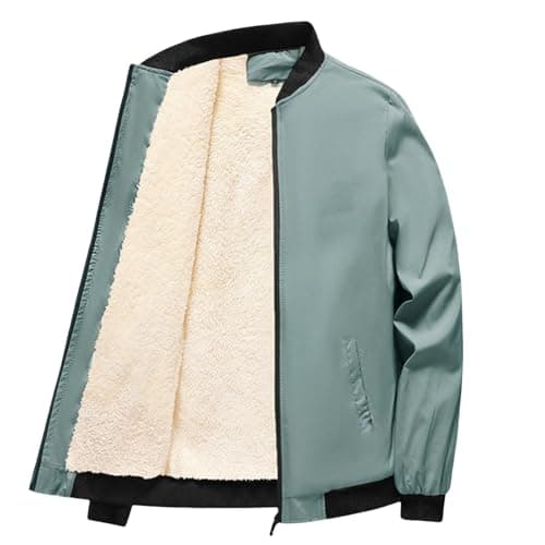 Image of Cocila Men's Lined Flannel Shirt Long Sleeve Button Up Wool Plaid Mens Outdoor Winter Coat (Green, L) Trench Parkas for Men Coats and Jackets Faux Fur UK Tweed Jacket Lumberjack Black Superdry