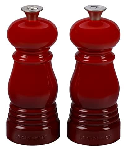 Image of Le Creuset Classic Salt and Pepper Mill Set, Personal Use, Chip-Resistant ABS Plastic, Anti-Corrosion, 11 cm, Cerise, 96002500060000