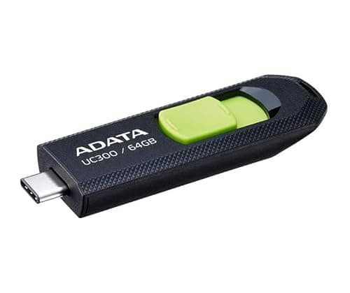 Image of 64GB AData USB3.2 UC300 Type-C USB Flash Drive Black/Green