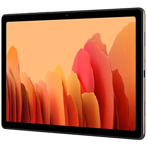 Image of Samsung Galaxy Tab A7 10.4" (2020, WiFi + Cellular) 32GB 4G LTE Tablet & Phone (Makes Calls) GSM Unlocked, International Model w/US Charging Cube - SM-T505 (WiFi + Cellular, Gold) (Renewed)