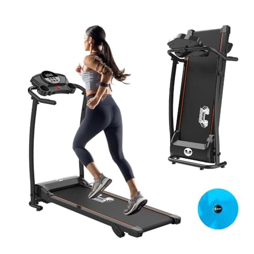 Image of FIT4YOU Heavy Duty Folding Motorized Electric Treadmill Running Fitness Exercise Machine Manual With Free Twist Waist Plate Bluetooth Indoor Sport Gym Pro Jogging MT04 Black New