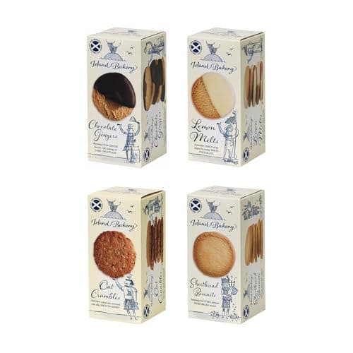 Image of Island Biscuit Selection Multi-Pack – Lemon Melts, Shortbread, Chocolate Ginger & Oat Crumbles | Assorted Treats Gift Selection | 125g x 4 Pack