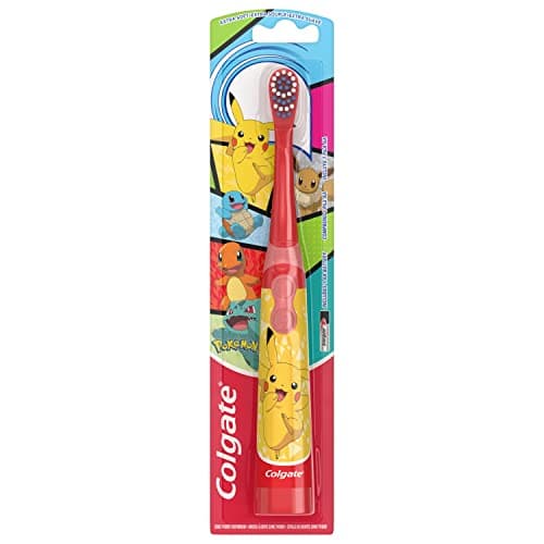Image of Colgate Kids Battery Powered Toothbrush with Extra Soft Bristles, Flat-Laying Handle, Pokemon Design, 1 Pack
