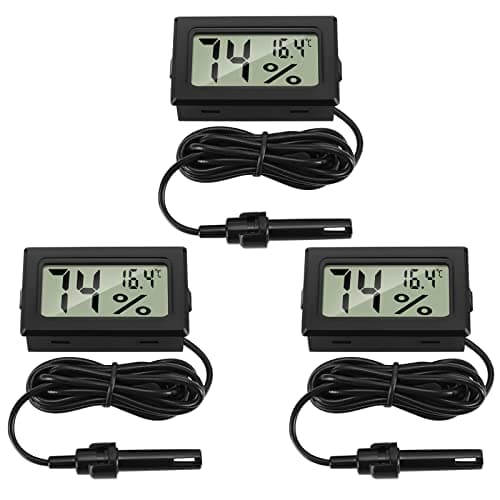 Image of Thlevel Temperature Gauge for Reptiles Hygrometer Humidity Meter Reptiles Digital Thermometer for Vivarium Incubator Poultry Office Living Room 3PCS