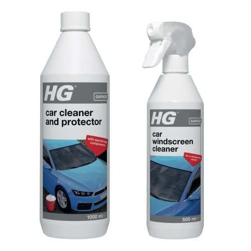 Image of HG Car Cleaner and Protector, The Car Washing Shampoo with Wax, for Shine & Protection, Highly Concentrated 2-In-1 Protective Wash – 1 Litre (238100106) & Car Windscreen Cleaner – 500ml (231050106)